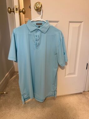 Peter Millar Sky Blue Summer Comfort Polo Tulsa Country Club